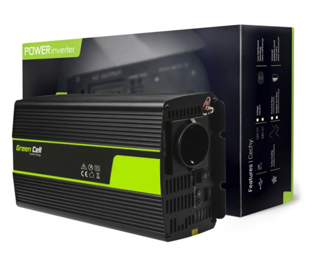 Green Cell Przetwornica napięcia 24V na 230V 1000W/2000W - 548232 - zdjęcie 3